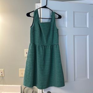 Green and Black Striped Dress